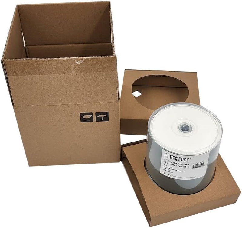 PlexDisc 95252 CD-R 700MB 52X White Inkjet Hub Printable - 100pk Spindle Frustration Free Packaging, 100 Discs - Image 1